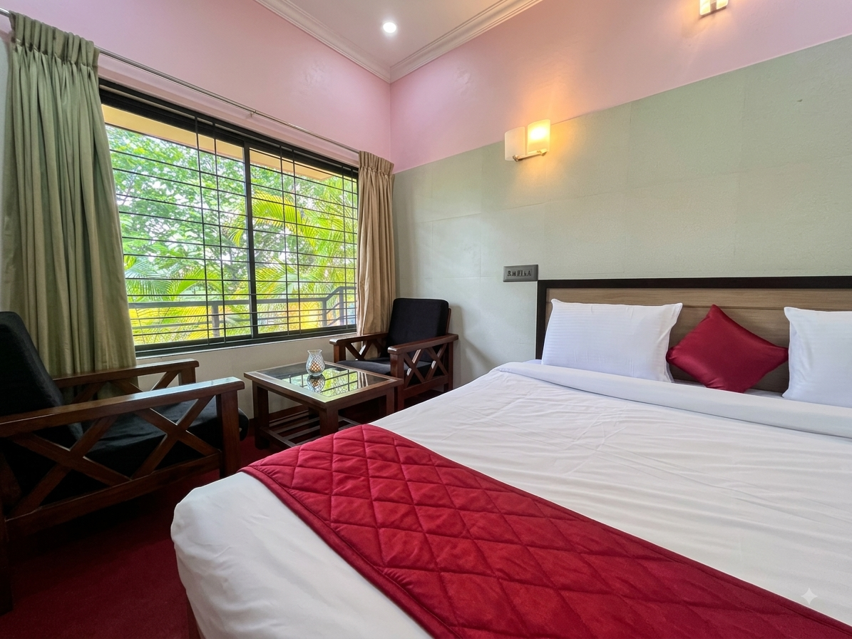 Deluxe AC Room with a double bed at Ayu In The Hills