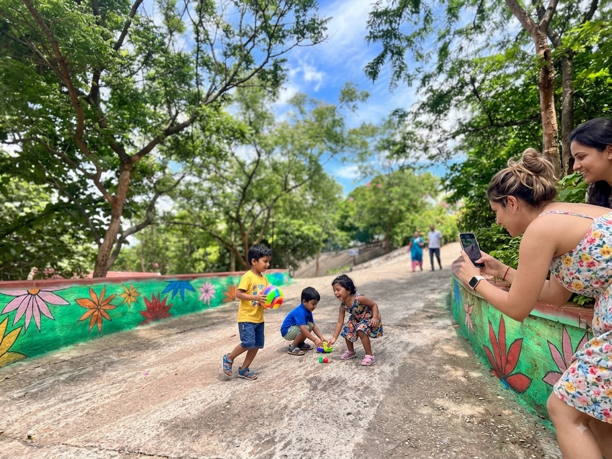 Kids playing outdoors at Ayu In The Hills